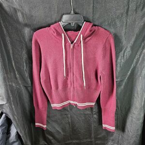 Pink ROSE Cozy Zipper Hoodie Sweater Will Fit Size M